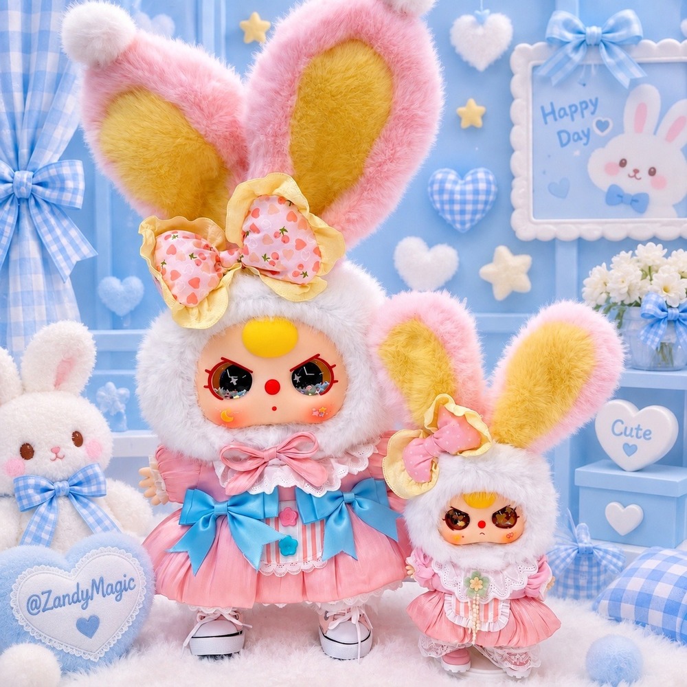 Baby Three Lolita 400% + 80% Set "Special Pink + Water Glitter eyes" Plush
